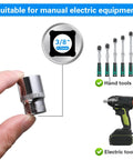 Hand holding chrome 14mm socket, 3/8 inch drive marked, suitable for manual electric tools, part of 4-Piece 14Mm Socket Set With 3/8 Inch Drive, 6-Point Deep And Shallow Sockets, Rust-Resistant Build, Fits Standard Ratchets And Tools, Beefy Grip For Stubborn Fasteners, Ideal For Auto And Garage Projects.