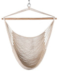 Caribbean Hammock Chair With 40-Inch Hardwood Spreader Bar And Soft-Spun Cotton Rope, Indoor Outdoor Chill Lounger, Natural