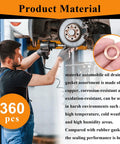 Mechanic using Copper Oil Drain Plug Crush Washer Set 360 pcs 18 Sizes M6 to M24 Automotive Engine Gasket Assortment.