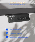 Yihayo Electric Standing Desk For Short People With 48 By 24 Inch Surface And Rustic Brown Finish. Smart keypad with height display.