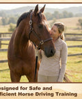 Person nuzzling horse outdoors, highlighting Two Pack 30 Foot Horse Driving Lines For Cart Training And Ground Driving, Black