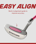 X7 Junior Kids Golf Set Right Handed With Driver Hybrid Irons Putter Stand Bag pink putter with alignment guide