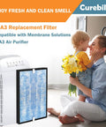 Filter Replacement 3 Pack For MSA3 Compatible Filters Easy Install for Respirators and Air Purifiers, protector visible in use