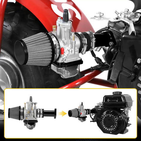 PWK 24mm Carburetor Throttle Assembly for Predator 212cc 196cc 200cc 224cc 6 5HP Engines installed on go-kart engine