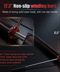 17.2-inch non-slip winding bars for Pair Of 2 Inch Garage Door Torsion Spring Set With Non Slip Winding Bars And Center Bearing Black Coated 0.250x2x30 Replacement And DIY Install Kit For Up To 16,000 Cycles