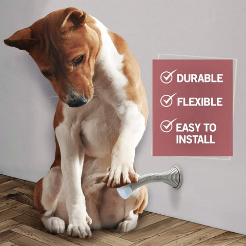 Dog near 15 Pack Spring Door Stoppers For Bottom Of Door Heavy Duty Satin Nickel Finish Protect Walls From Dings Child And Pet Friendly Inside Doors With Rubber Bumper Tip And Easy Grip Design