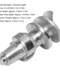 Tungsten Steel Threaded Tire Studs, 50 Pack Street Proven Snow Spikes For Auto Truck Forklift, close-up view showing detailed dimensions.