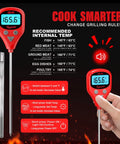 Digital display of 40 Inch Leave-In Digital Meat Thermometer With External Probe, Rechargeable Instant-Read Food Thermometer For Grill.