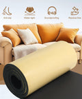Top Shelf Closed Cell Neoprene Foam Sheet With Slick Grease Resistant Adhesive 12 By 59 By Quarter Inch Thick Heavy Duty Sound Absorbing Cushion Pad For Daily Grind rolled on floor near couch.