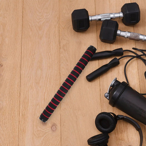 Barbell Connector Replacement Rod For Dumbbells Secure Foam Grip Handle And Plastic Bar Weightlifting Gear on wooden floor