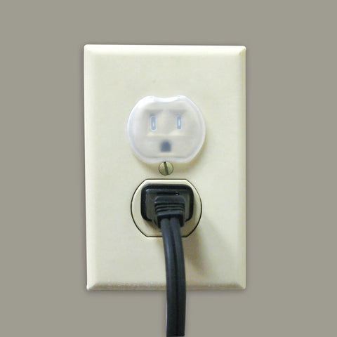 Top outlet with Baby Safe Outlet Covers 36 Pack For Easy Home Protection, Outlet Plug Covers For Electrical Sockets installed.