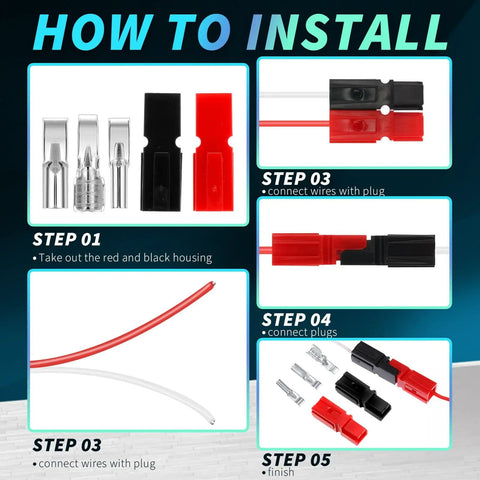 Installation guide for 120 Piece Power Connector Kit With Quick Disconnect Battery Terminals 15A 30A 45A Assortment