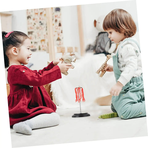 Two children interacting with Electric Plume Physics Teaching Kit For Electrostatics Learning Two Pack Hands On Classroom Experiments.