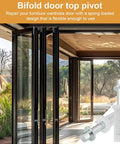 Heavy Duty Bifold Door Top Pivot Hardware Kit for Smooth Closet and Barn Door Upgrades shown in a modern home setting.