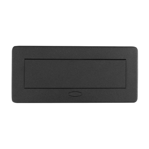 Desktop Pop Up Power Socket With 3 Outlets And 2 USB Ports, Hardwired Connection Box, Textured Black Face Plate