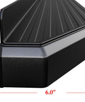 Close-up of a 6-inch wide section of Beefed Up Stainless Steel 6 Inch Wide Running Boards For Chevy Suburban 2021 To 2026 Side Steps With Anti Slip Tread Factory Fit DIY Install Kit With Mounting Brackets And Hardware Included