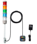 Five Stack LED Andon Tower Lights With Buzzer Red Yellow Green Blue White On Off Flash Modes Control Box Mean Well Industrial