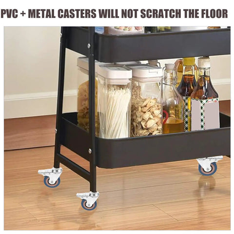 4 Pack 3 Inch PVC Swivel Castors With Brake M12x30 Grey Heavy Duty Industrial Stem Wheels For Furniture Carts And Equipment Transport Assorted Colors Ideal For Home Shop Or Garage on rolling kitchen cart