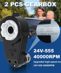 24V High Speed RS555 Gearbox For Kids Ride On Cars Upgrade Motor Drive 40000 RPM 12mm Shaft 35mm Diameter Dual Pack image