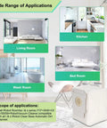 Roomba S9 S9 Plus Replacement Parts Kit usage in living room, kitchen, bedroom, bathroom, and storage space displayed.