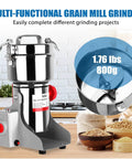 Heavy Duty Electric Grain Mill Grinder 800g Stainless Steel Powerhouse Turbo 3000W High Speed Commercial Pulverizer next to grains