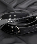 Hardcore Stainless Steel Chicago Screw Rivets Kit With Phillips Heads And 50 Pack Of Beefy Reusable Fasteners For Leatherwork and Belt Mods and Bookbinding Jobs That Hit Different in a black leather strap.