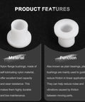 Heavy Duty Nylon Flanged Sleeve Bearing Bushing Self Lubricating Plastic Plain Journal Rod End Hardware, showing two bushing features.