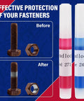 Thread Locker Duo Pack Blue 242 And Red 271 In 2ml Bottles 50 Pack Total 25 Packs Each Medium To High Strength Locking Compound