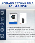 Heavy Duty 6500W Hybrid Solar Inverter With Built In 120A Mppt Charge Controller Pure Sine Wave Off Grid Power Box with battery compatibility.