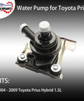 Premium Inverter Coolant Water Pump With Bracket For Toyota Prius Hybrid 2004 To 2009 1.5L with connection points and mounting base.