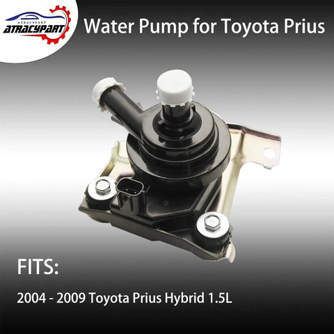 Premium Inverter Coolant Water Pump With Bracket For Toyota Prius Hybrid 2004 To 2009 1.5L with connection points and mounting base.