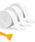 Waterproof Self Adhesive Caulk Tape 3 Roll Set 1.5 Inch By 10.5 Foot Sealant Strip with scraper, white PVC adhesive