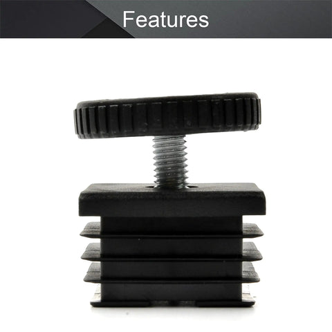 Adjustable Leveling Feet Kit For Furniture 16 Sets 38x38mm Square Tube Insert M8 Thread Leveler Black Plastic and Iron