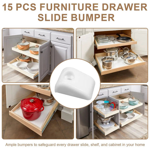 Solid As A Rock Nylon Drawer Bumper Pads With Slick Glide Slide Spacers For Roll Out Shelves Zero Dings On Cabinet Doors Easy Install Includes Mounting Screws in kitchen cabinet