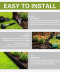 Instructions for installing No Dig Landscape Edging Kit 1.5 Inch By 100 Foot With 150 Spikes, Hammer And Gloves in garden