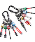 21Pcs Bit Holder Key Chain Set with assorted bits, quick-change hex shank, colorful holders, and carabiner clip for DIY toolkit