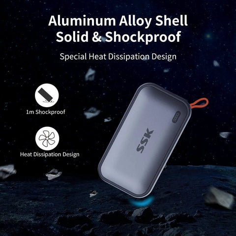 Portable 500GB External SSD With USB C Up To 1050 MBps USB 3.2 Gen2 External Solid State Drive with shockproof design