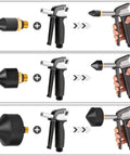 Three Piece One Eighth Inch Rubber Tip Set For Air Blow Gun With Brass Fittings, includes 15mm, 24mm, and 35mm nozzles