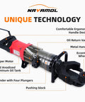 Electric Hydraulic Rebar Bender 1400W With 22 Ton Force Bends 14 To 22mm Rebar In 2.5 To 3.5 Seconds 110 Volt Portable Copper Motor Adjustable