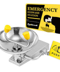 Wall mounted eyewash station with stainless bowl and emergency sign, Must Have Wall Mounted Eyewash Station That Is OSHA Approved Emergency Eye Wash With Stainless Steel Bowl NPT Threads Includes Emergency Sign ANSI Z358.1 2014 Compliant Heavy Duty Safety Gear For Workplace Quick Install.