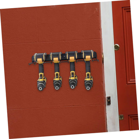 Heavy Duty Wall Mounted Power Tool Holder With Rock Solid Steel Garage Storage Rack For Drills And Hand Tools, 4 drills on wall