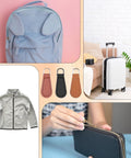 Collage of 10 Pack PU Leather Zipper Pulls Set Detachable Decorative Zipper Tabs for various bags and jackets