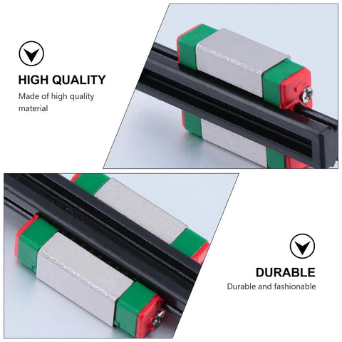 Slick Mini Linear Guide Rail Block Slider Made From Durable Alloy Steel on a rail, showcasing oil inlet and smooth gliding design.