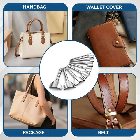 Nine Piece Half Round Leather Punch Set From 10mm To 50mm for belts wallets bags and straps with steel arch curve tools