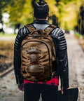 Dope Wild Ant Printed Unisex Backpack With Large Capacity Durable Polyester Daypack worn by a person in a park