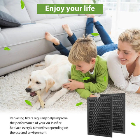 Family enjoying clean air with 3 Pack HRFSC1 Replacement Filter S Activated Carbon For Honeywell HPA Series Air Purifiers
