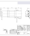 Technical blueprint of 42HP48-PG139-YC-PD permanent-magnet DC stepper motor with 3.71:1 reduction, side and end views.