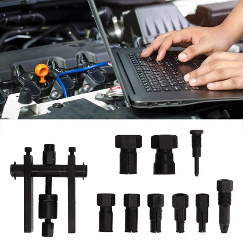 Beast Tough Bearing Removal Kit with 10 Collet Pullers for Motorcycle and Wheel Bearings, durable carbon steel build displayed.