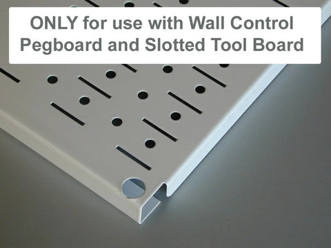 Slotted Pegboard for Slotted Tool Boards, detail view showing compatibility for Wall Control use.