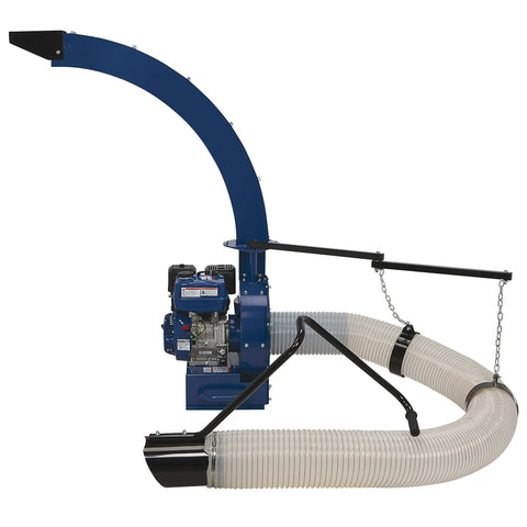 Beastly Heavy Duty Commercial Steel Debris Vacuum Truck Loader with 13 HP OHV Gas Engine 3600 Max RPM, side view with hose